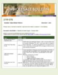 Wholesale Bulletin 21W-078 Monthly Bulletin Digest - October 2021