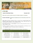 Wholesale Bulletin 21W-092 Christmas Day and New Year’s Day Rescissions Dates