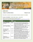 Wholesale Bulletin 22W-014 Monthly Bulletin Digest - January 2022