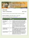Wholesale Bulletin 22W-026 Monthly Bulletin Digest - February 2022