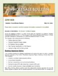 Wholesale Bulletin 22W-029 DU Version 11.0 March Update
