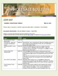 Wholesale Bulletin 22W-037 Monthly Bulletin Digest - April 2022