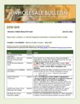 Wholesale Bulletin 22W-044 Monthly Bulletin Digest - May 2022